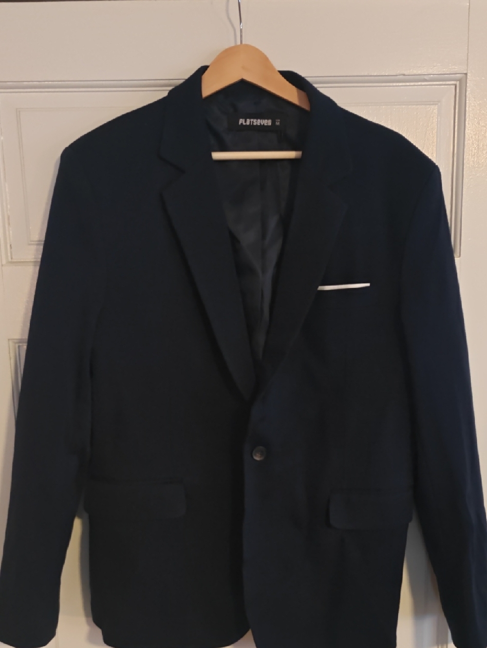 Flatseven Men's Navy Blue Single-Breasted Sport Coat
